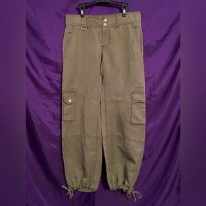 Anthropologie Green Cargo Pants Relaxed Fit. Size 2P.